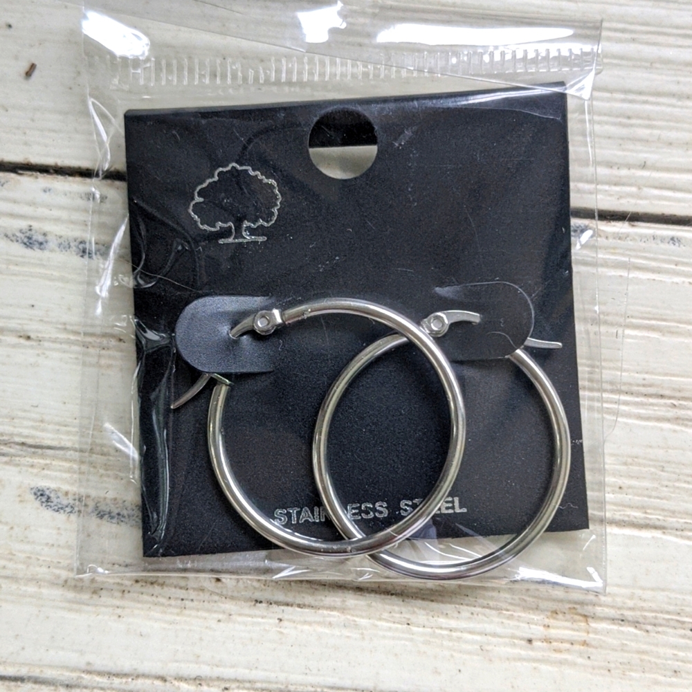 Silver Hoops - Picture 3 of 6